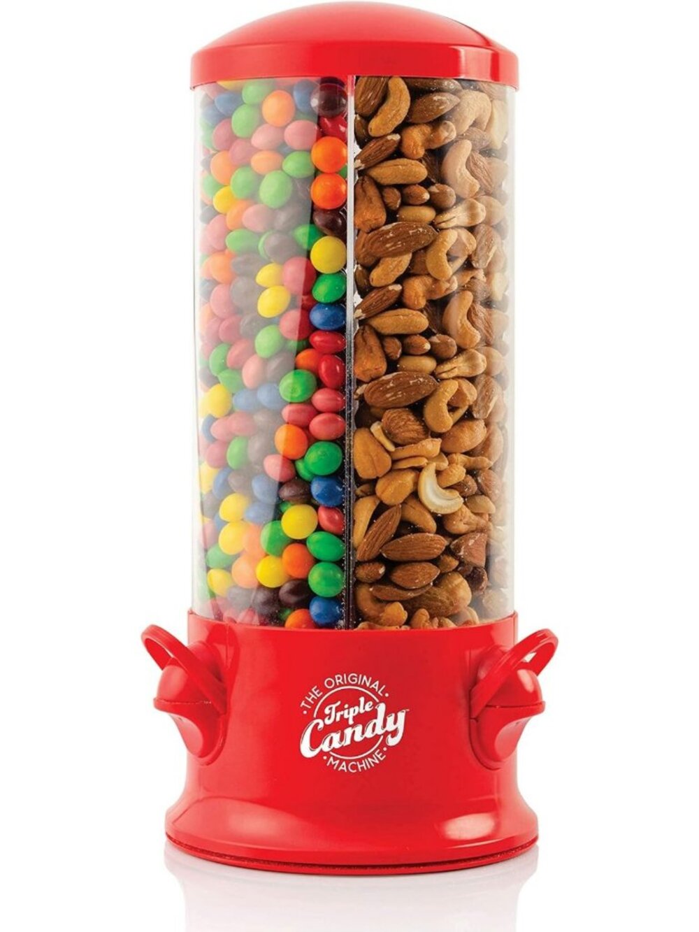 Fun Candy & Nut Dispenser - Triple Compartment Machine with 360° Rotation - New